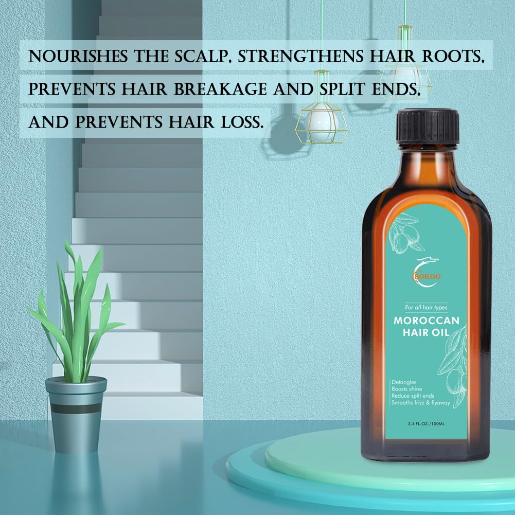 Fovcos Moroccan Argan Treatment Oil results on shiny, healthy-looking hair.