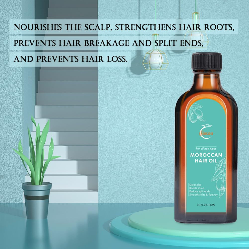Fovcos Moroccan Argan Treatment Oil results on shiny, healthy-looking hair.
