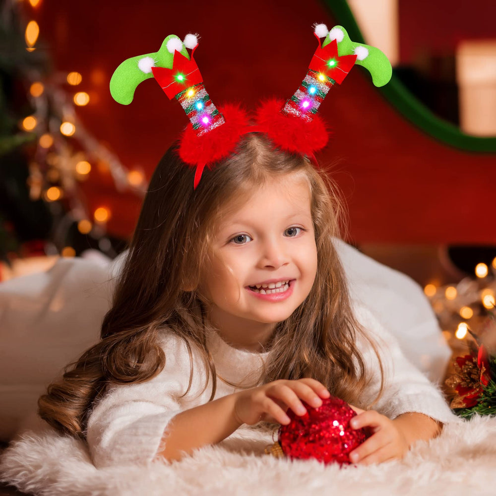 Fovths six-pack Christmas headbands offers varied styles for coordinated party looks.