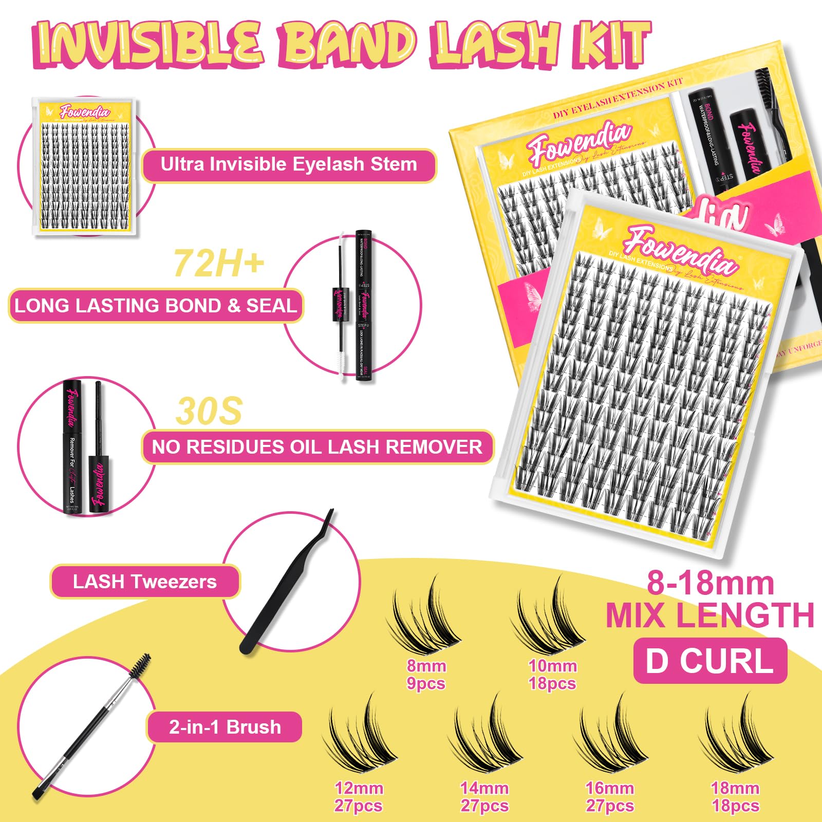 Fowendia Born Soft lashes fiber close-up highlights lightweight comfort.
