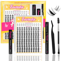 Fowendia Lash Clusters Kit Wanna Be closeup highlights lightweight fibers for natural day wear.