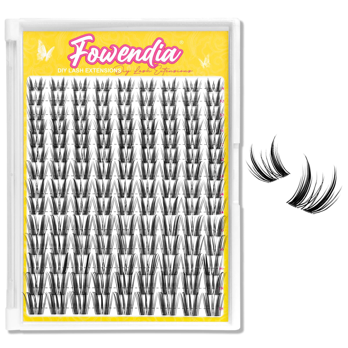 Fowendia Wispy Lash Clusters Freya 8-18mm close-up for natural-day wear