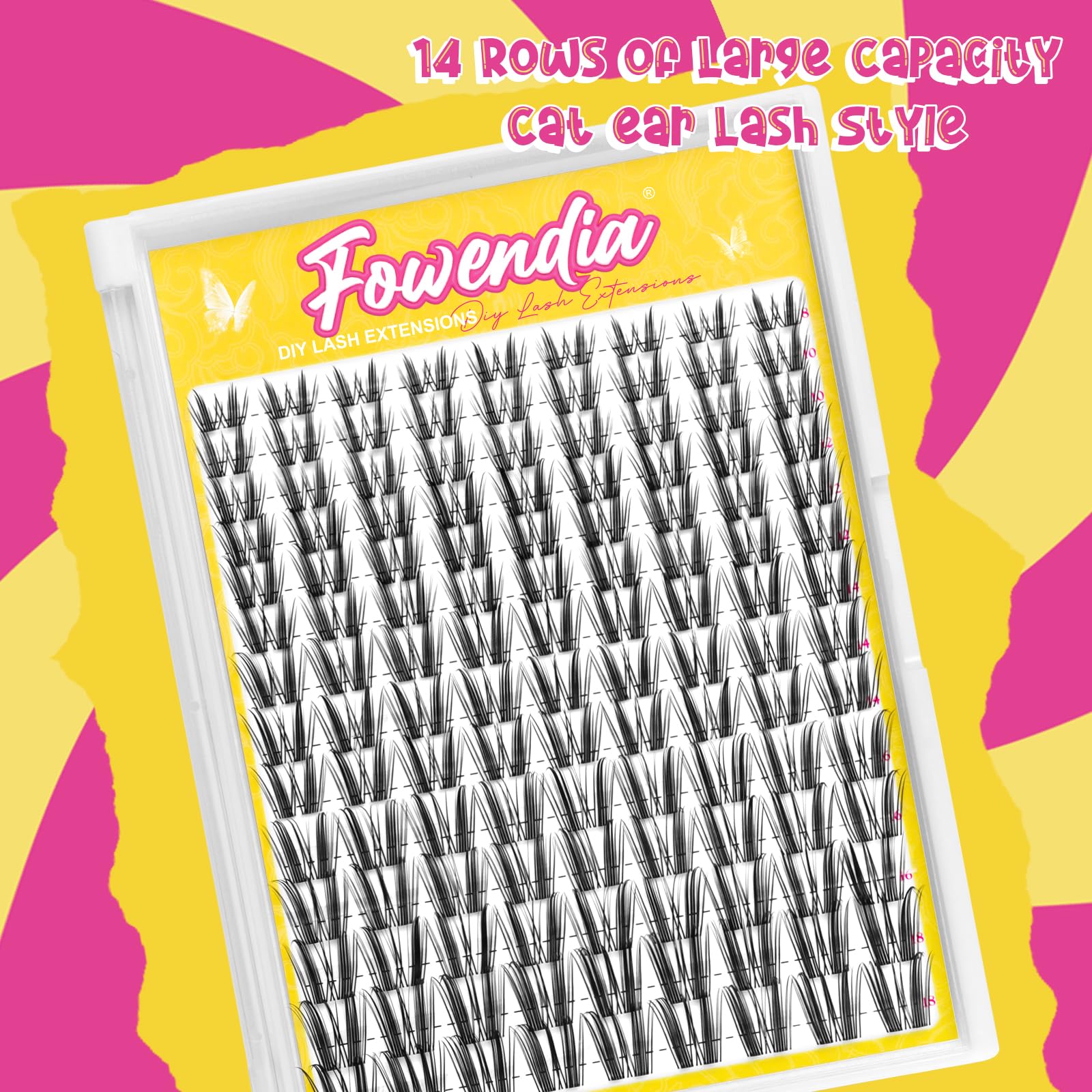 Fowendia Wispy Lash Clusters Freya D Curl close-up showing curling lift