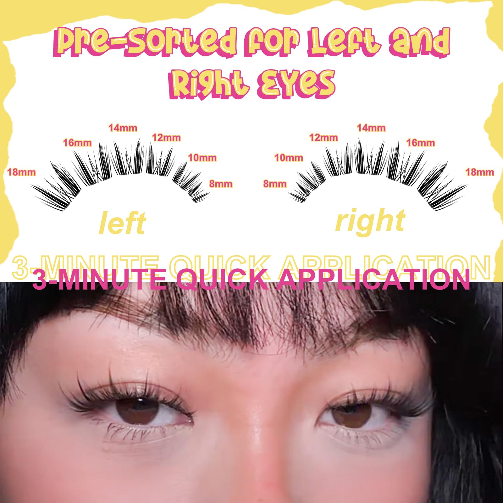 Fowendia Wispy Lash Clusters Freya invisible-band close-up shows lightweight comfort