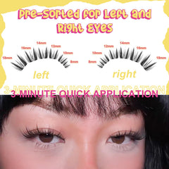 Fowendia Wispy Lash Clusters Freya invisible-band close-up shows lightweight comfort