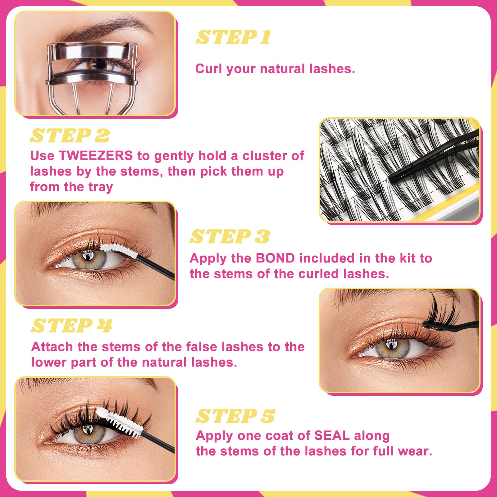 Fowendia Wispy Lash Clusters Freya long-wear test shows durability
