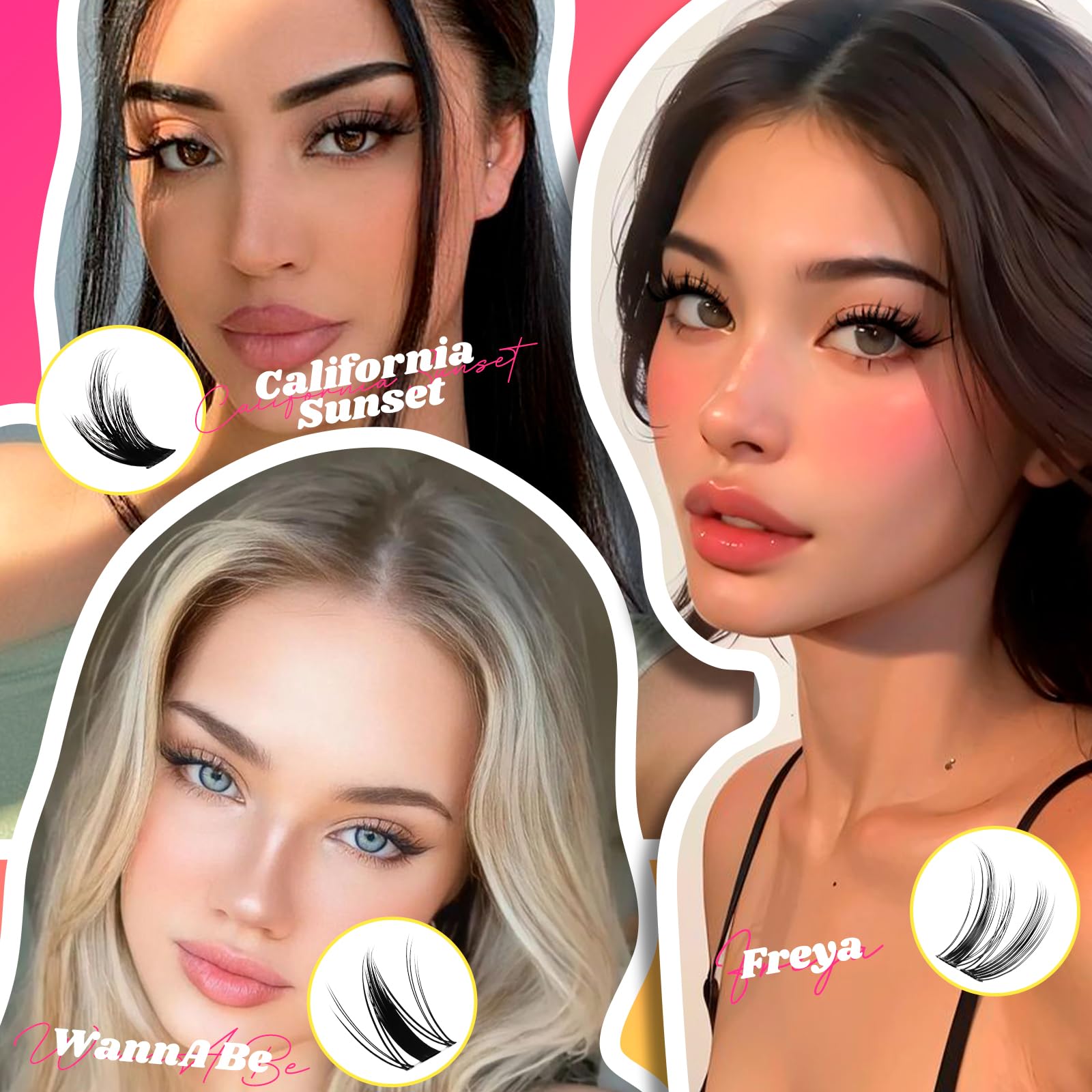 Fowendia Wispy Lash Clusters Freya soft-fiber detail emphasizes comfort