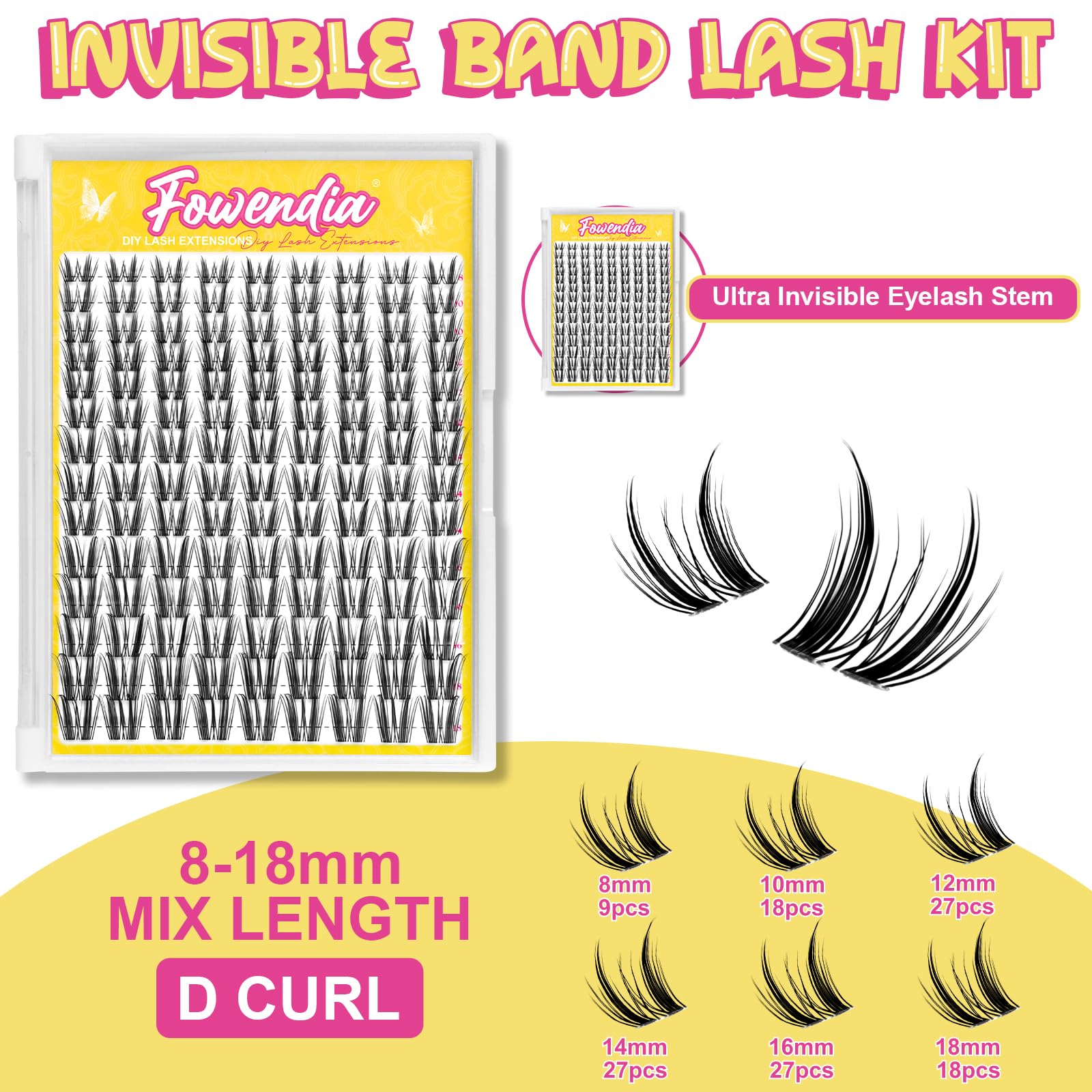 Fowendia Wispy Lash Clusters Freya spike-look close-up for fluffy spike effect