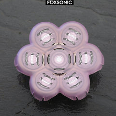 FOXSONIC 7-heads 7D-flex floating heads follow contours for closer head and neck shaving