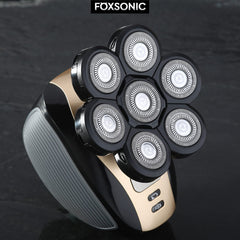 FOXSONIC 7-heads close-up blades for smoother trims and skin gentleness