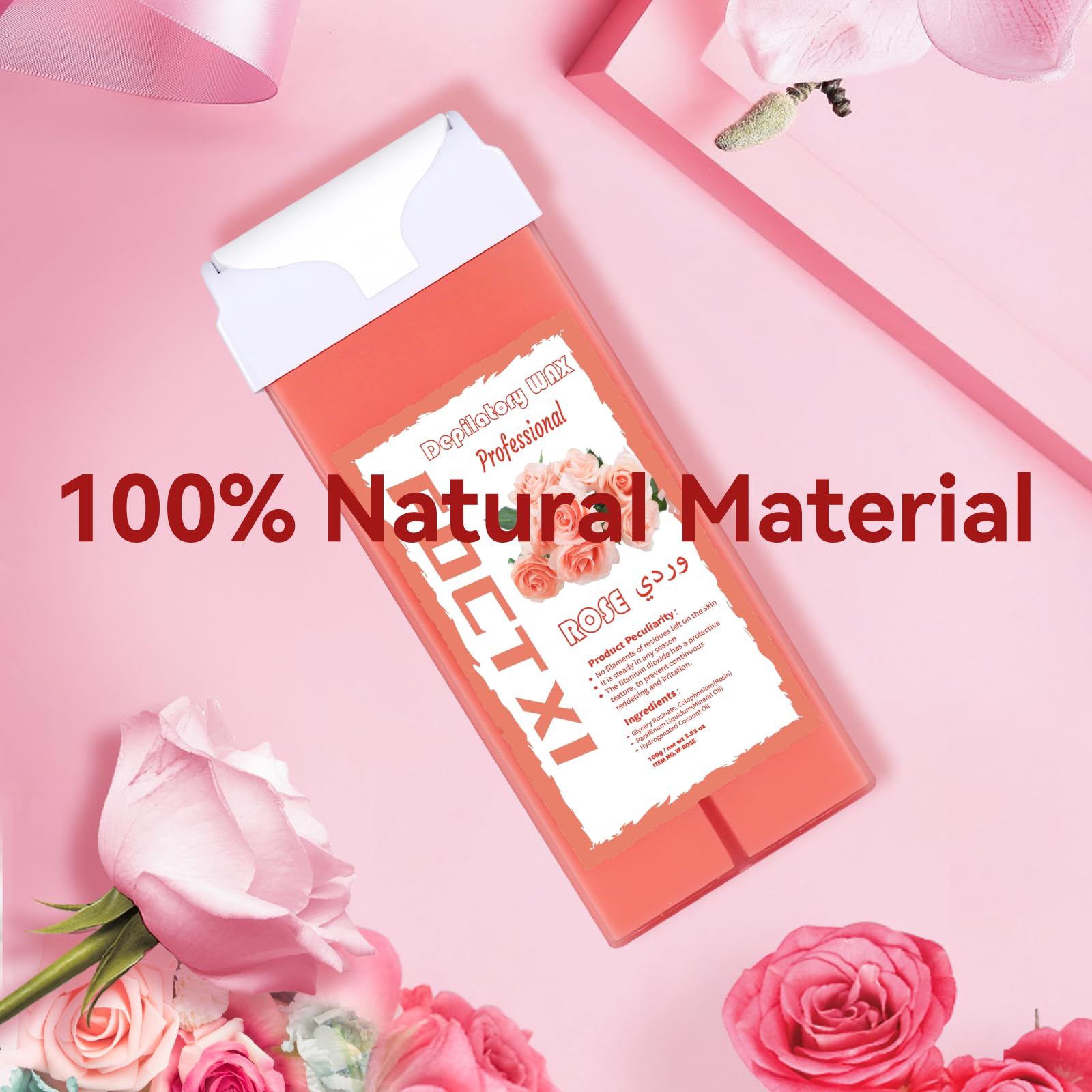 FOCTXI Pink-warmth image highlights compact, travel-friendly design for easy waxing.