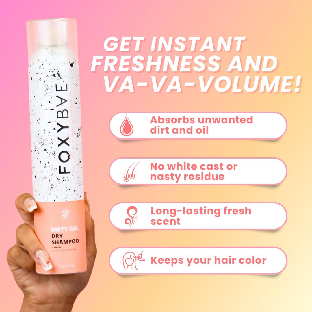 FoxyBae apply dry shampoo spray action shows fast control of oil and lift