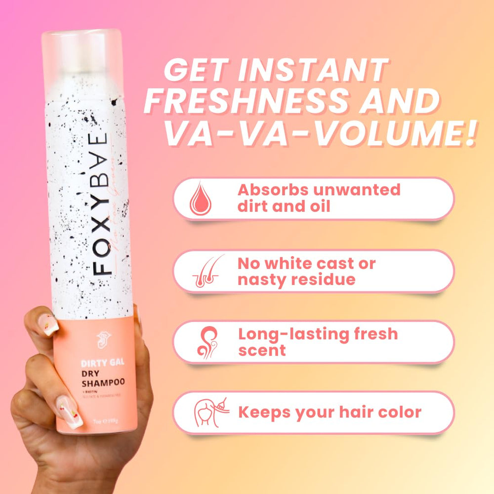 FoxyBae apply dry shampoo spray action shows fast control of oil and lift