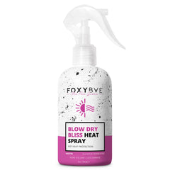 FoxyBae heat protectant spray bottle showcases lightweight protection for healthy styling.