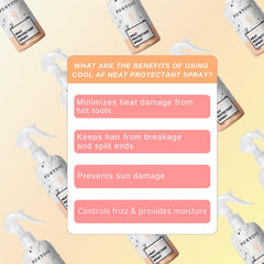 FoxyBae heat protectant spray on hair for silky, glossy texture