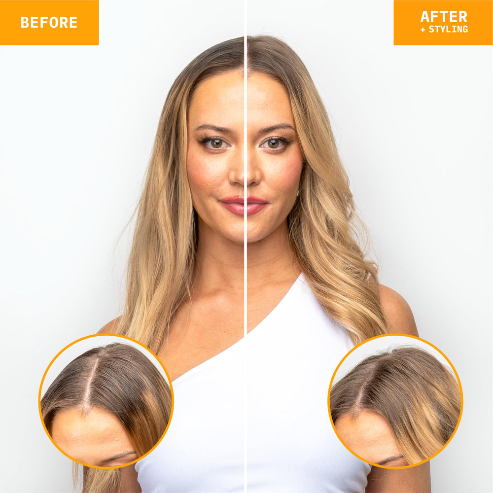 FoxyBae Hydrating Dry Shampoo shows no white residue for all hair colors.