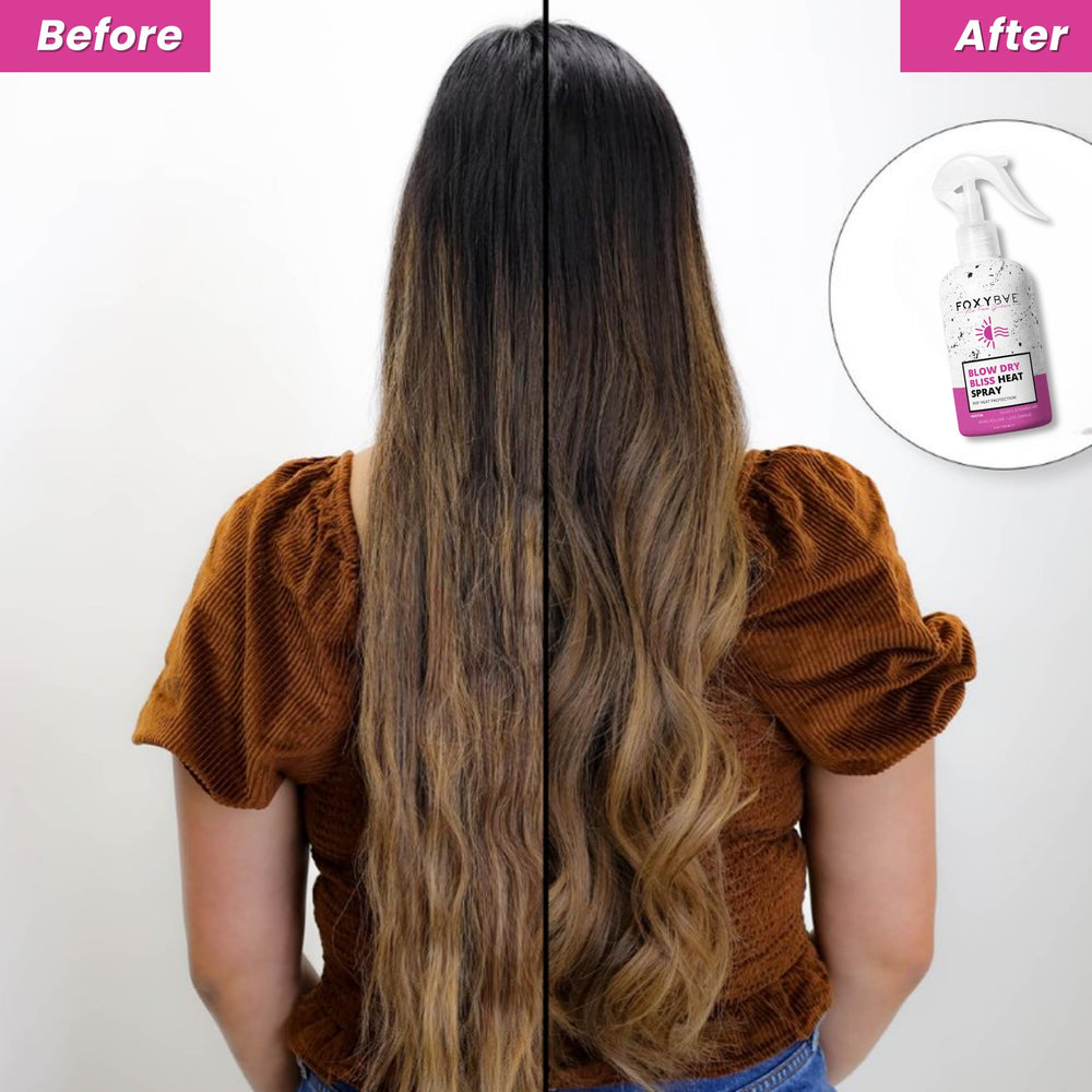 FoxyBae styling session with blow dryer demonstrates safe heat tool use and added volume.