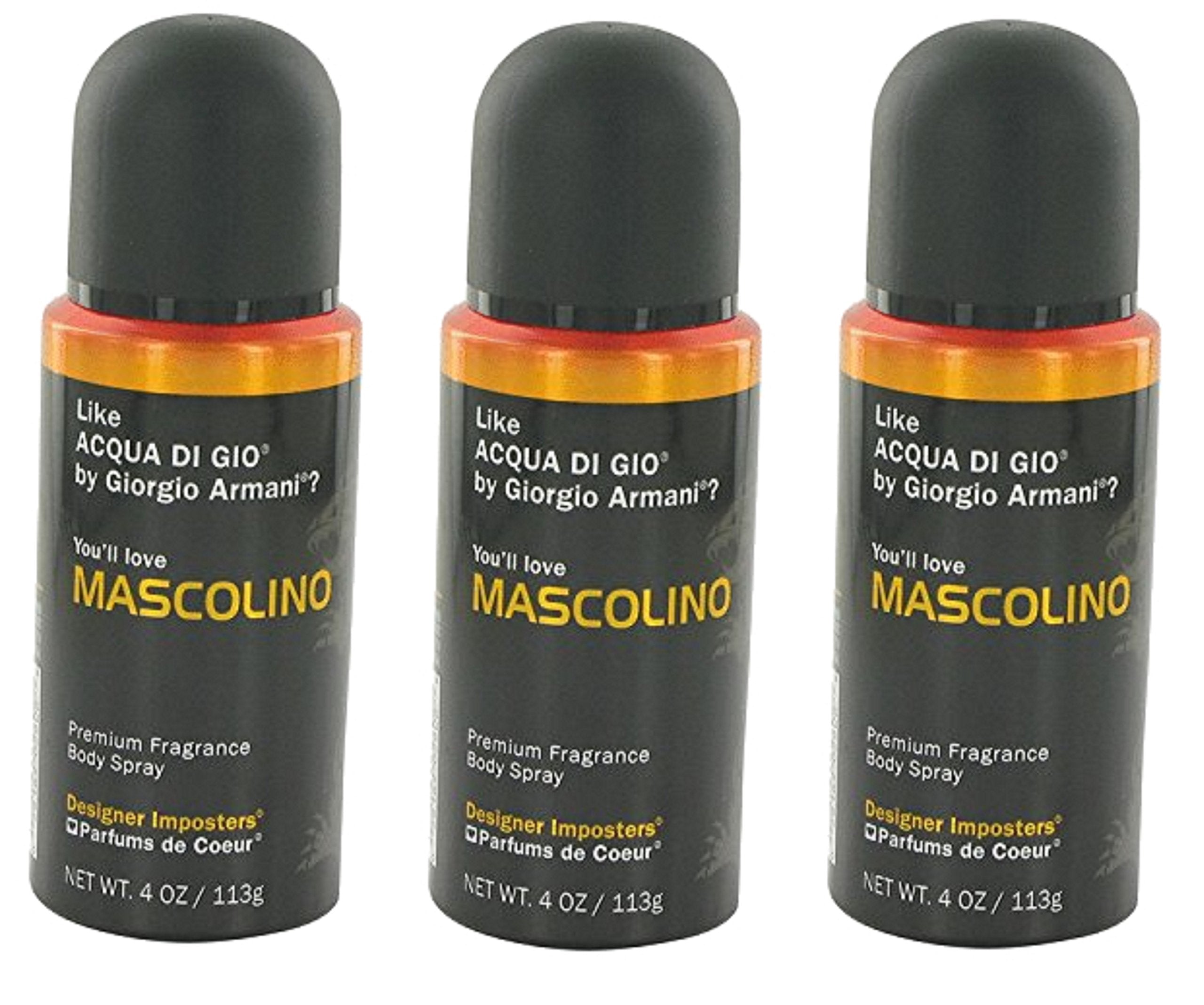 FQQF Parfums De Coeur 2608 Mascolino body spray 3-pack for everyday fragrance