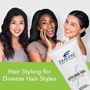 FRAGFRE Firm Hold Hair Gel no-flake finish avoids white residue.