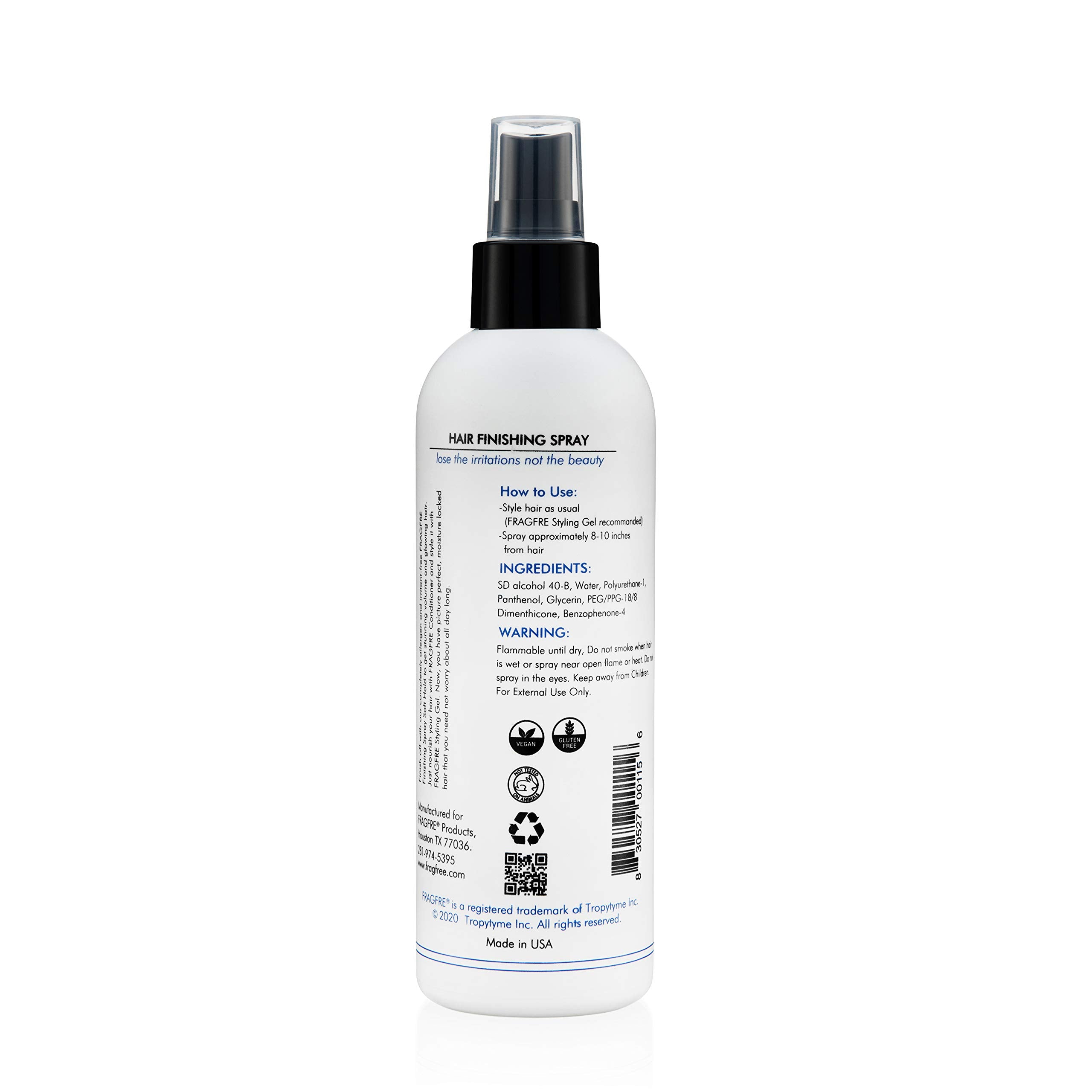 FRAGFRE quick-dry formula on hair delivers fast drying with lightweight feel