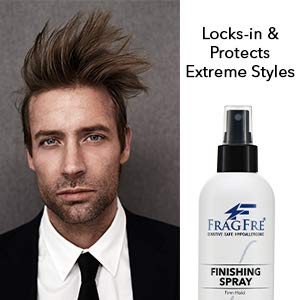 FRAGFRE hair finishing spray heat protection for blow-drying and straightening.