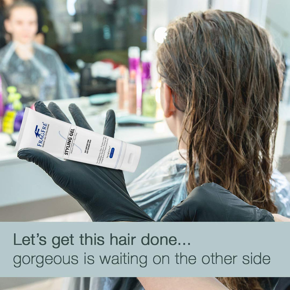 FRAGFRE odorless formula on hair hints at lightweight volume and smooth texture