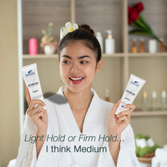 FRAGFRE unscented gel tube highlights non-flaky hold for everyday color-safe styling