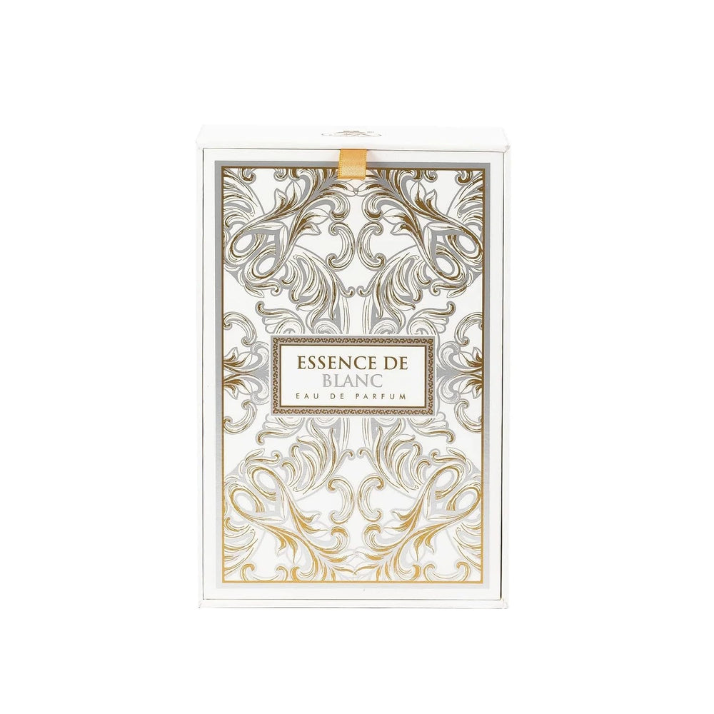 Fragrance World French Avenue Essence De Blanc gift-ready box display hints at versatile fragrance for all occasions
