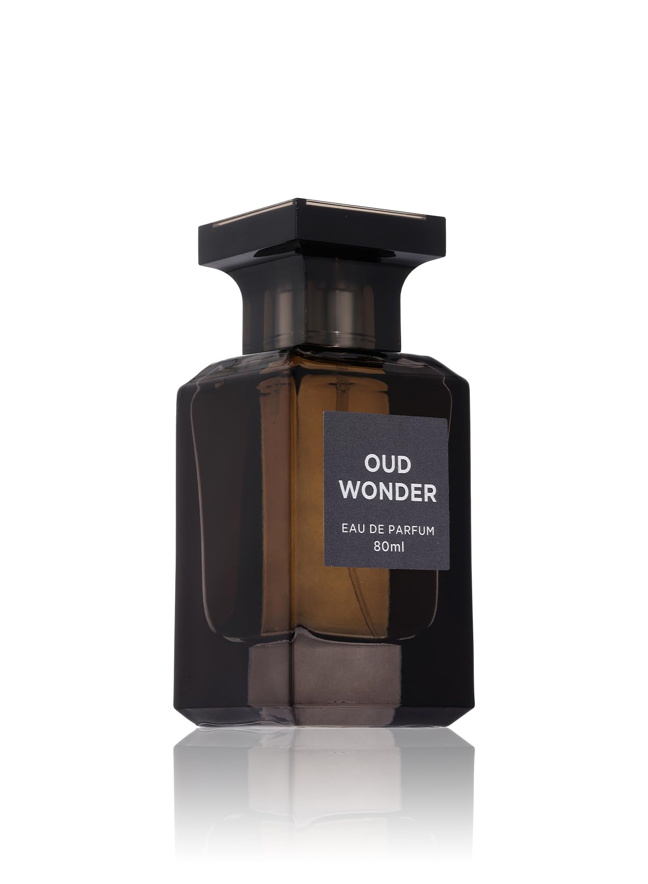Fragrance World Oud Wonder close-up highlighting amber and cardamom notes.