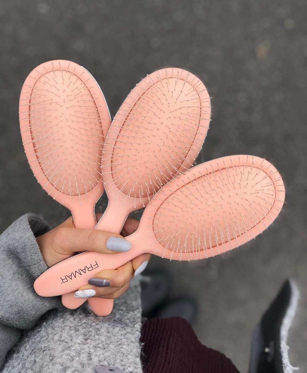 Framar detangling brush Champagne color design adds elegance to styling