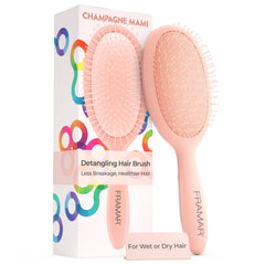 Framar detangling brush for curly hair bristles glide through knots with minimal breakage
