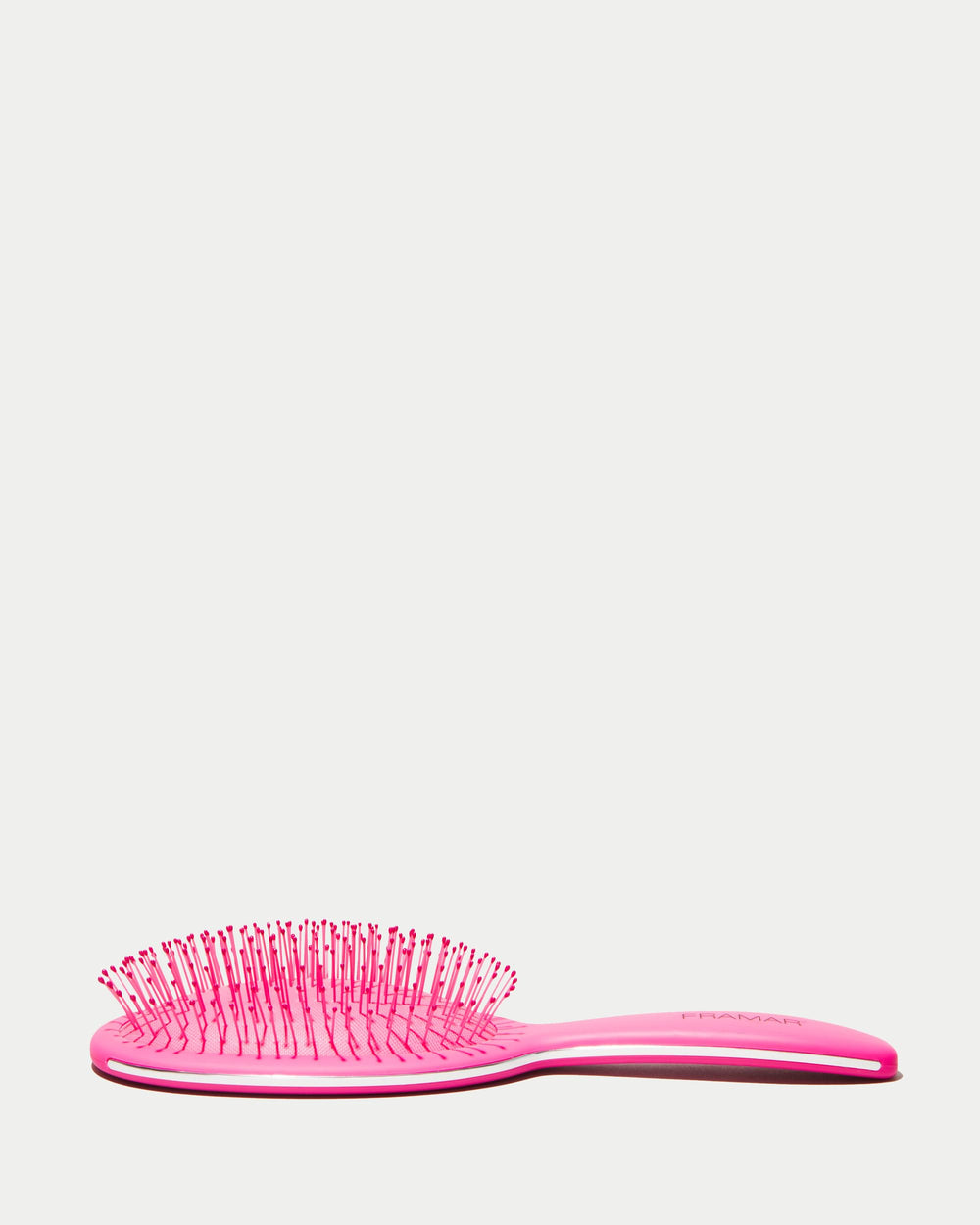 FRAMAR Detangling Brush fashion-design shows four colors with subtle silver lining.
