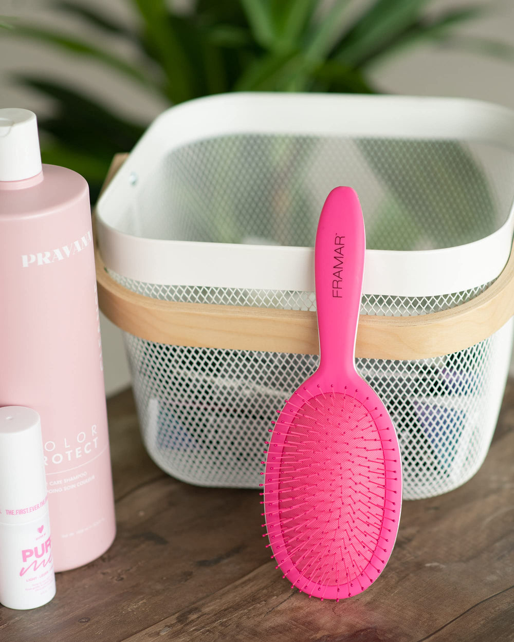 FRAMAR Detangling Brush travel-compact fits purse or vanity.