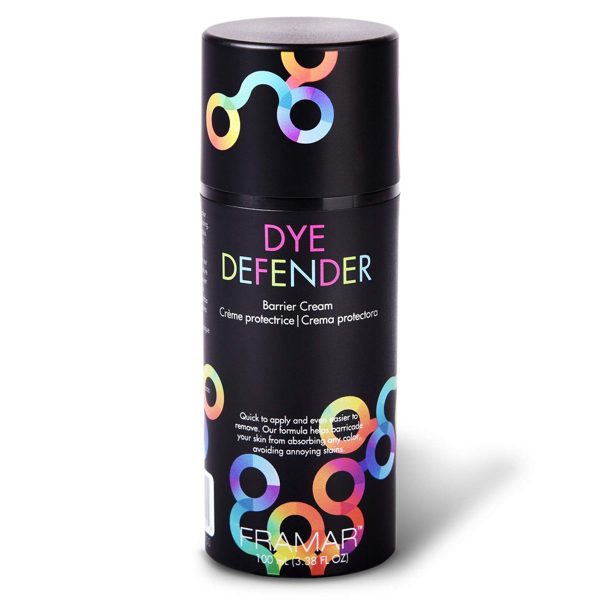 FRAMAR Dye Defender barrier cream applied to skin during color application.