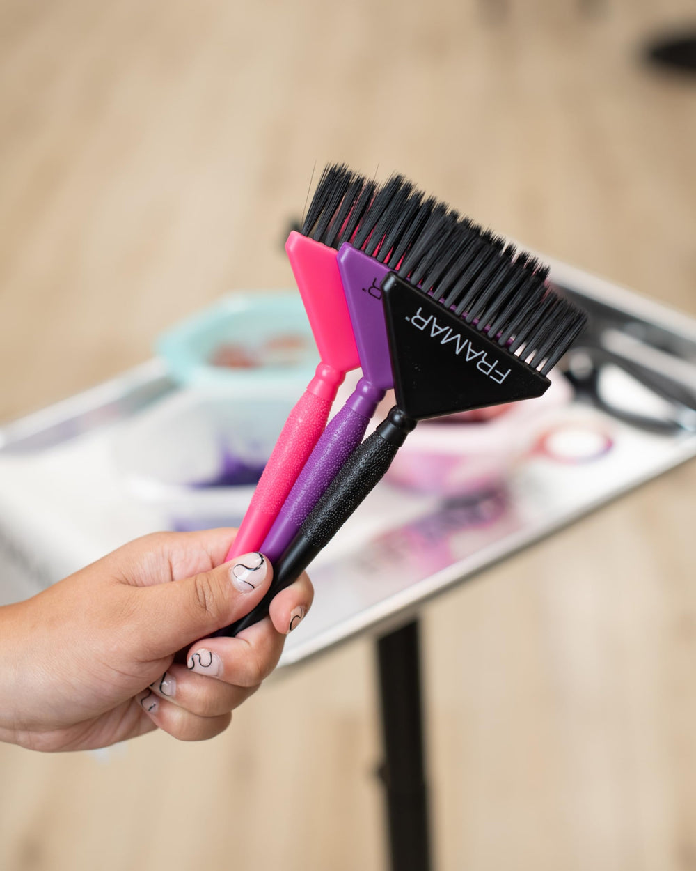 FRAMAR professional-grade brush proves reliable for salon color jobs.
