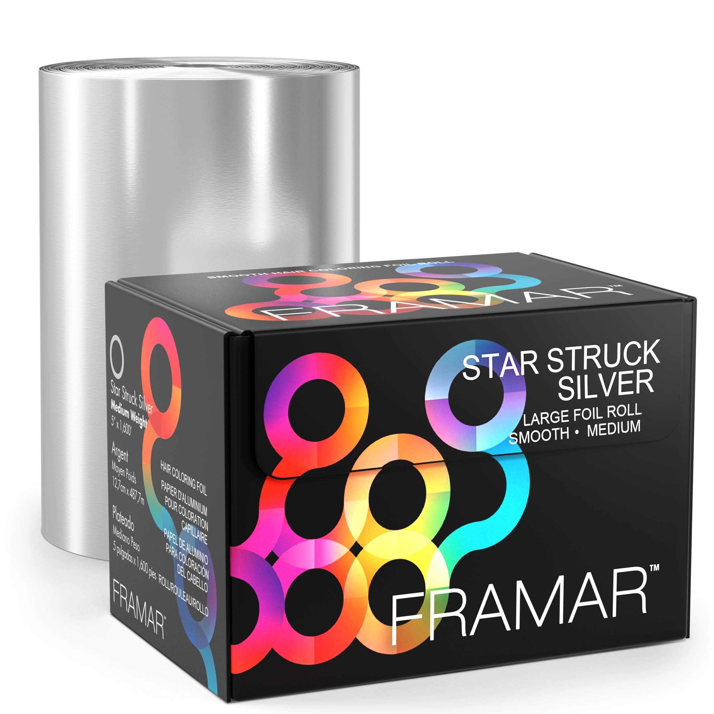 FRAMAR large silver hair foil in dispenser box for quick, precise cuts.