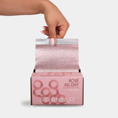Framar Rosé embossed foil close-up shows durability and grip.