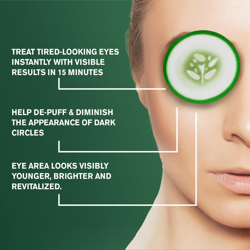 Fran Wilson Nourish My Eyes Eye Pads placed over eyes during use.