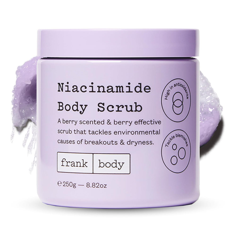 frank body niacinamide body scrub foaming texture during application for smoother skin