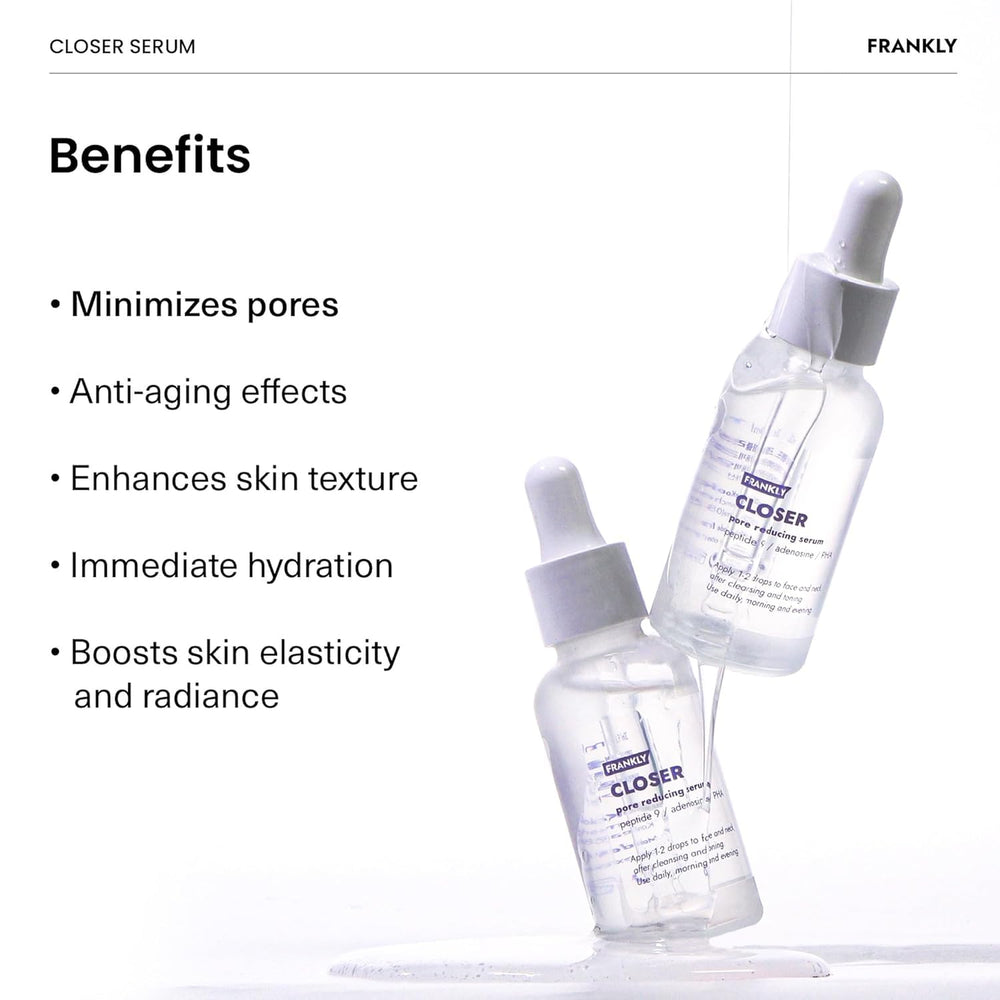 FRANKLY Closer Serum texture detail hints at gentle exfoliation and even tone.