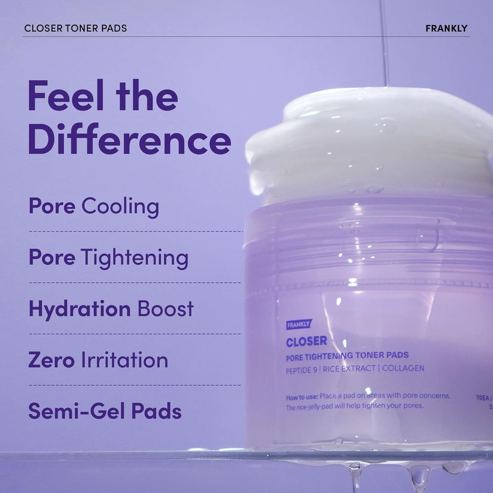 FRANKLY Pore Closer Toner Pad cooling effect on skin.