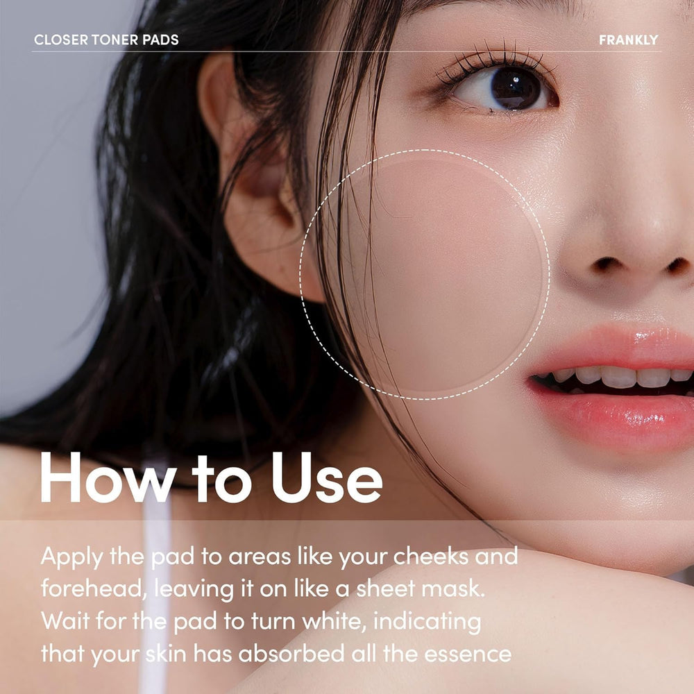 FRANKLY Pore Closer Toner Pad 9 peptide complex supports elasticity.