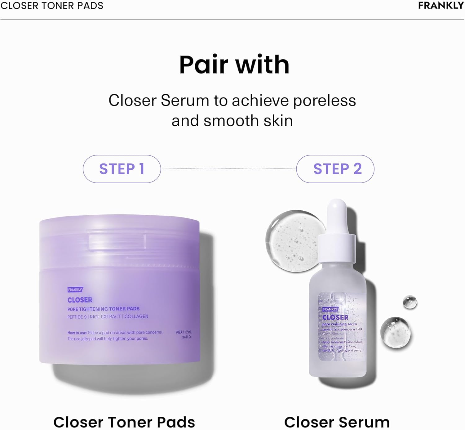 FRANKLY Pore Closer Toner Pad in-use image for makeup base preparation.