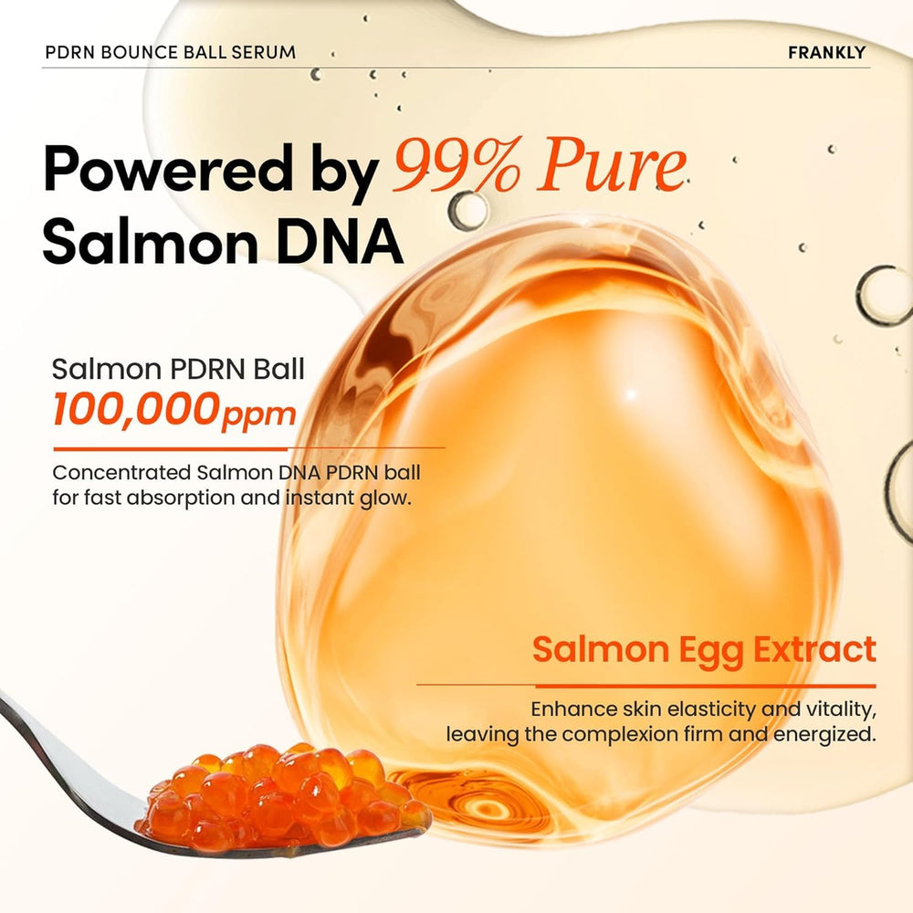 FRANKLY Salmon PDRN Bounce Ball Serum application under makeup for makeup-friendly finish
