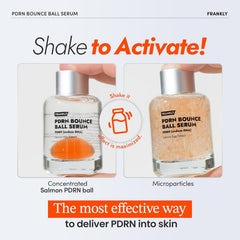 FRANKLY Salmon PDRN Bounce Ball Serum shake-to-activate process for fresh actives