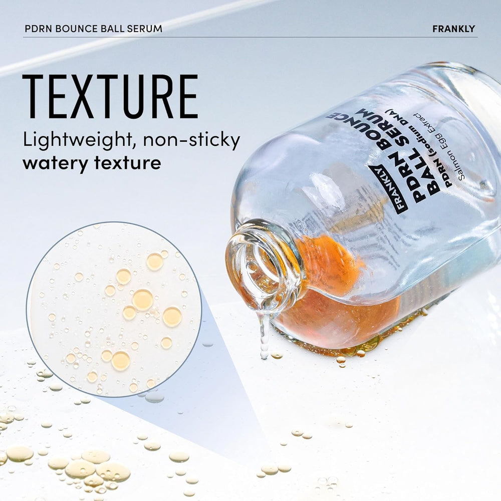 FRANKLY Salmon PDRN Bounce Ball Serum texture swirl indicating light absorption