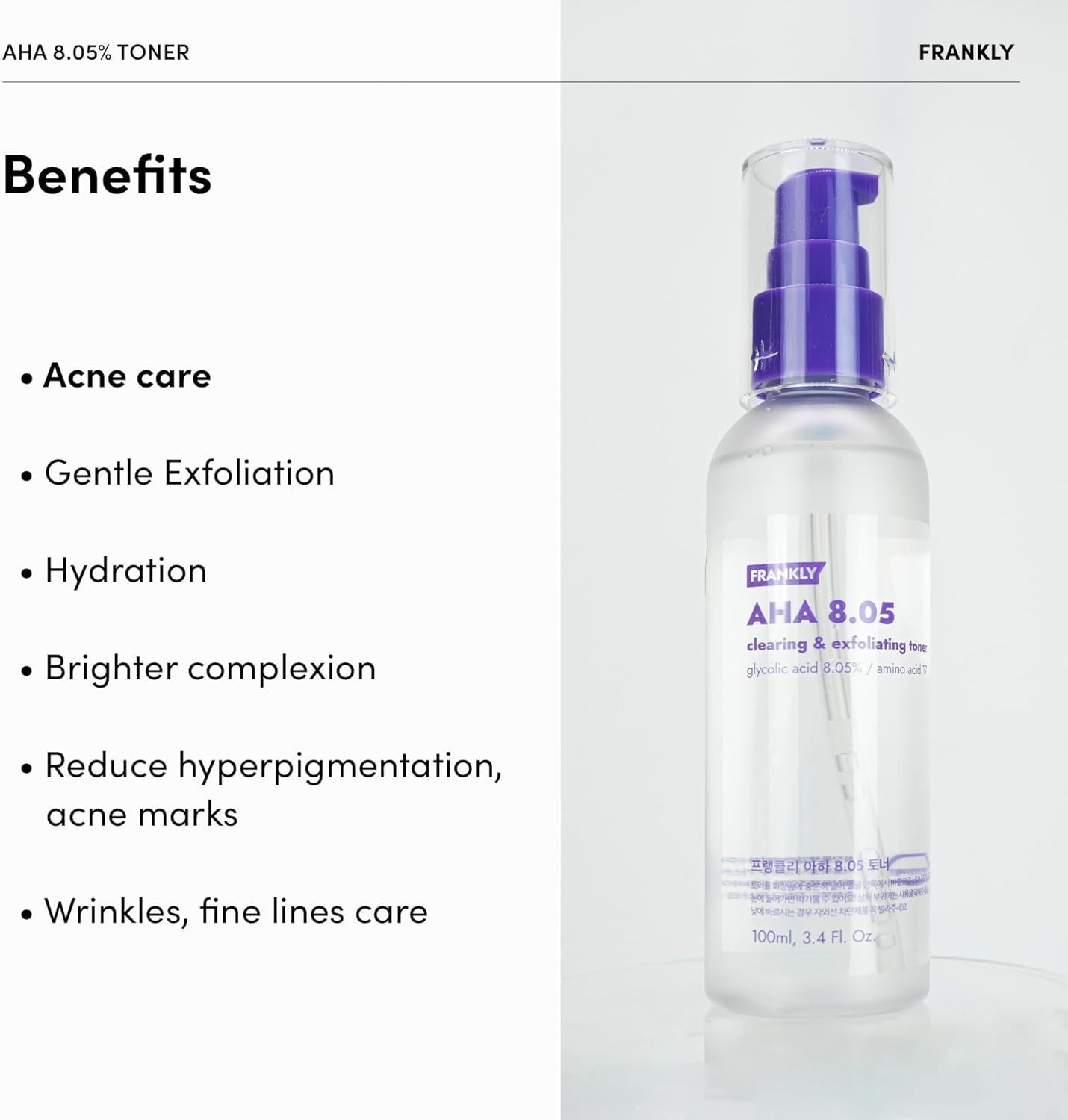 Close-up of pores with FRANKLY toner showing pore refinement