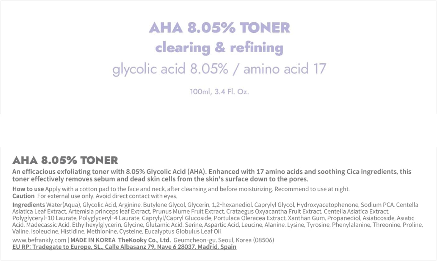 FRANKLY vegan and cruelty-free label on toner packaging