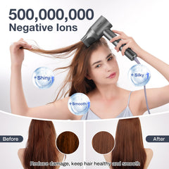 FRANO hair dryer intelligent display highlights personalized heat and speed settings.