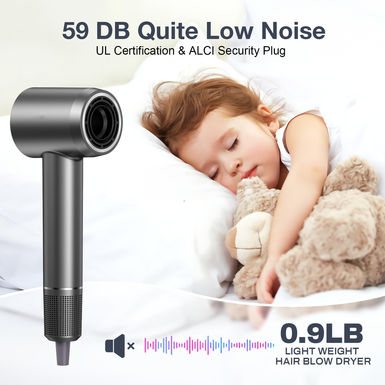 FRANO hair dryer ultra-lightweight body for effortless handling and travel.